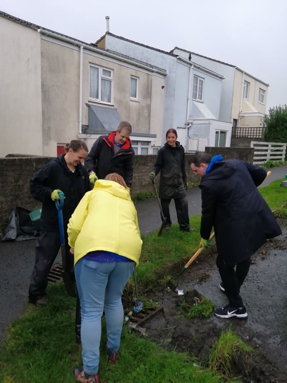 North Devon Homes staff working together to clean up our communities