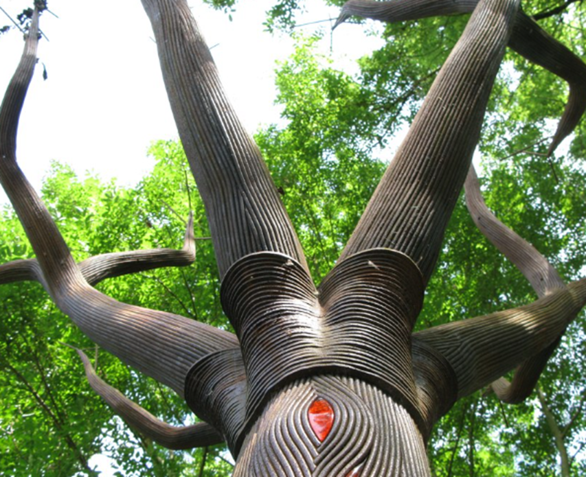 Art sculpture in a tree