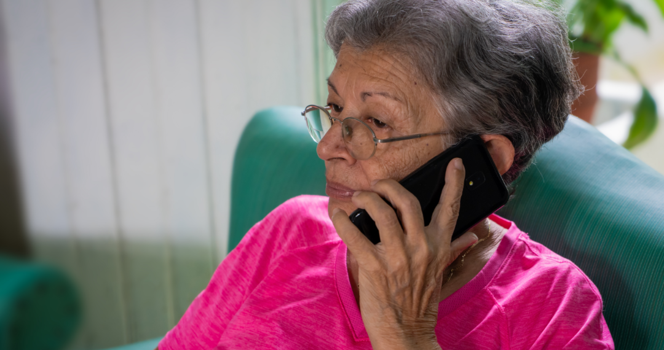 A lady using a mobile phone
