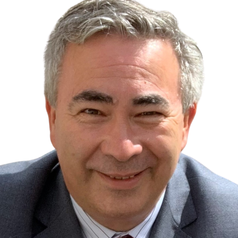Smiling man with greying hair